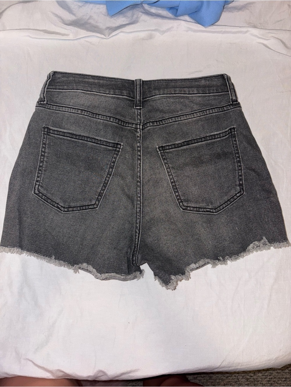 Women's High-Rise Washed Black Denim Shorts